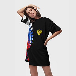 Футболка женская длинная Герб russia, цвет: 3D-принт — фото 2