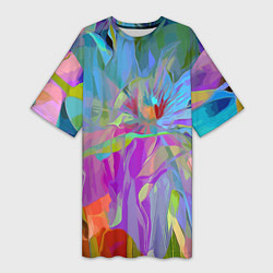 Женская длинная футболка Abstract color pattern Summer 2022