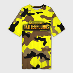 Женская длинная футболка PlayerUnknowns Battlegrounds Камуфляж Жёлто-Коричн
