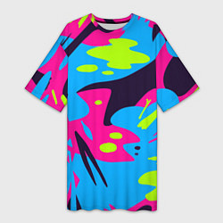 Женская длинная футболка Color abstract pattern Summer