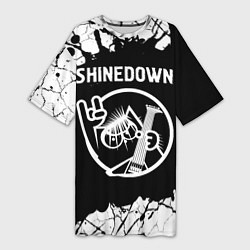 Женская длинная футболка Shinedown КОТ Краска