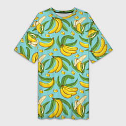 Футболка женская длинная Banana pattern Summer Fashion 2022, цвет: 3D-принт