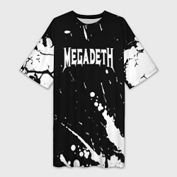 Футболка женская длинная Megadeth, цвет: 3D-принт