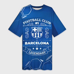 Футболка женская длинная Barcelona FC 1, цвет: 3D-принт