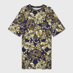 Женская длинная футболка Узоры и листья