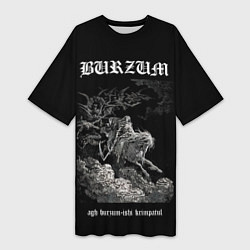 Футболка женская длинная Burzum ishi krimpatul, цвет: 3D-принт