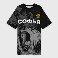 Женская длинная футболка Софья Россия Медведь