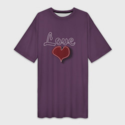 Женская длинная футболка Heart and Love