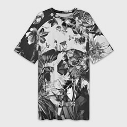 Женская длинная футболка Смерть в цветах Коллекция Get inspired! F-b-s