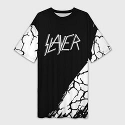 Женская длинная футболка Slayer Трещины