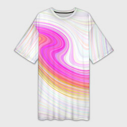 Футболка женская длинная Abstract gradient lines, цвет: 3D-принт