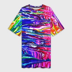 Женская длинная футболка Абстракция масляными красками
