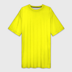 Женская длинная футболка Однотонный неоновый лимонный желтый тон