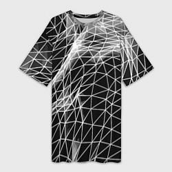 Женская длинная футболка Полигональный объёмный авангардный узор