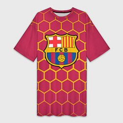 Женская длинная футболка FC BARCELONA соты