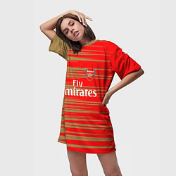 Футболка женская длинная Arsenal fly emirates, цвет: 3D-принт — фото 2