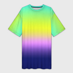 Женская длинная футболка Разноцветный размытый фон градиент