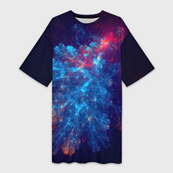 Женская длинная футболка Космический Коралловый Риф