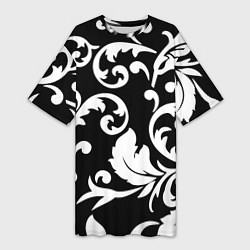 Женская длинная футболка Minimalist floral pattern