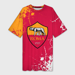Женская длинная футболка Roma : рома брызги красок