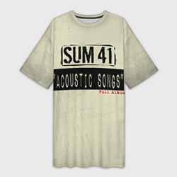 Футболка женская длинная Sum 41 - The Acoustics Full Album, цвет: 3D-принт