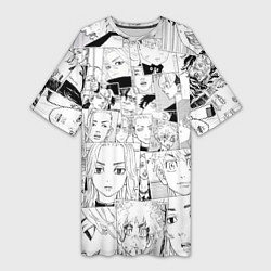 Женская длинная футболка Tokyo Revengers паттерн