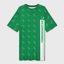 Женская длинная футболка Turkmenistan TM Турменистан