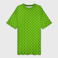 Женская длинная футболка Зеленые ячейки текстура