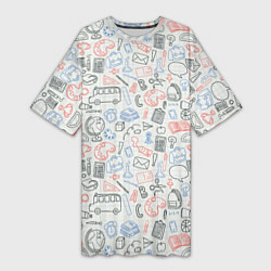 Футболка женская длинная Школьные будни, цвет: 3D-принт