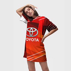 Футболка женская длинная Toyota Abstraction Sport, цвет: 3D-принт — фото 2