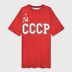 Футболка женская длинная Союз Советских Социалистических Республик, цвет: 3D-принт