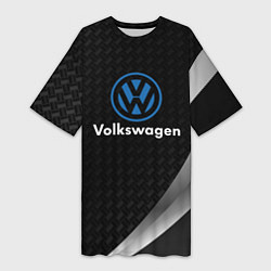 Футболка женская длинная Volkswagen абстракция, цвет: 3D-принт