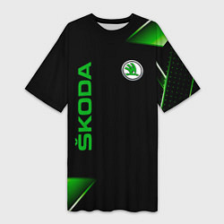 Женская длинная футболка Skoda Sport Абстракция