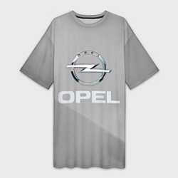 Женская длинная футболка Opel - серая абстракция