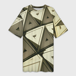 Женская длинная футболка 3D иллюзия-пирамиды