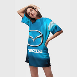 Футболка женская длинная Mazda - sport - абстракция, цвет: 3D-принт — фото 2