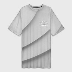 Женская длинная футболка Daewoo - серая абстракция