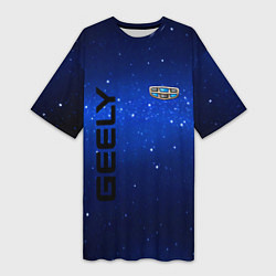 Женская длинная футболка Geely - звёзды