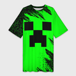 Женская длинная футболка Minecraft squares