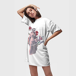 Футболка женская длинная Nature Aesthetic, цвет: 3D-принт — фото 2