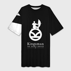 Футболка женская длинная Kingsman logo, цвет: 3D-принт