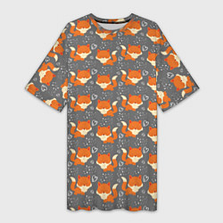Женская длинная футболка Веселые лисички