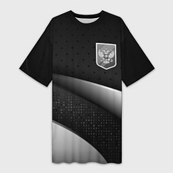 Женская длинная футболка Russia - black & white