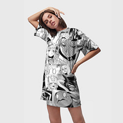 Футболка женская длинная Да я паук и что с того pattern, цвет: 3D-принт — фото 2