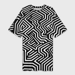 Футболка женская длинная Гипнотические узоры, цвет: 3D-принт