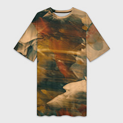 Футболка женская длинная Туманные сюрреалистичные краски, цвет: 3D-принт