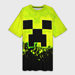 Женская длинная футболка Creeper neon