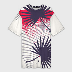 Женская длинная футболка Треугольники и пальмы