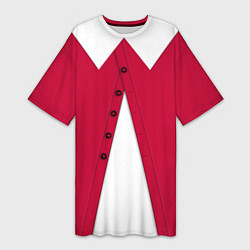 Футболка женская длинная Новогодний костюм Буратино Красная курточка, цвет: 3D-принт