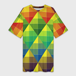 Женская длинная футболка Узор из разноцветных фигур